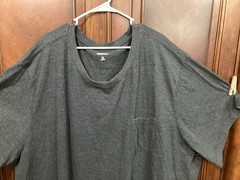 men’s 7xl big Kingsize crewneck s sleeve pocket tee shirt Heather Charcoal Grey
