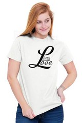 Live Laugh Love Cute Romantic Valentines Day Womens Crewneck T Shirt Tees Tops