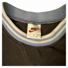 Vintage 90s Nike Embroidered Swoosh Logo Ringer T-Shirt Mens Large two Tone Blue