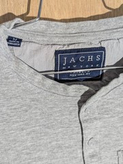 jachs ny henley shirt mens size M long sleeve pocket button black