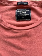 Abercrombie & Fitch Mens T-Shirt M Red Cotton Crewneck Moose Logo Casual Tee