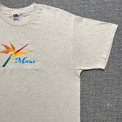 Vintage Fruit Of The Loom Maui Hawaii Embroidered Shirt XL Bird Of Paradise Tee