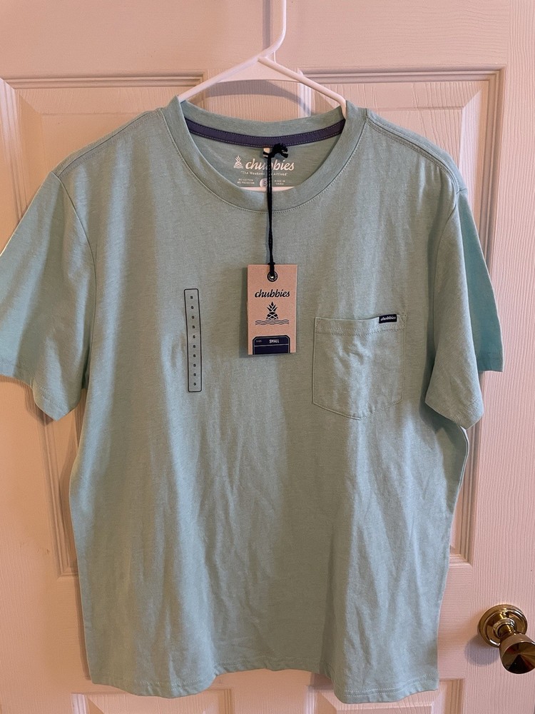 Chubbies Pocket T-shirt Men’s Size Small Sea Mint Color