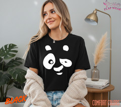 Unisex Cute Winking Panda Face T-Shirt – Minimalist Giant Panda Bear Graphic Tee