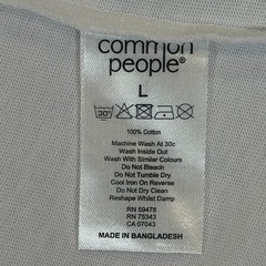 Common People Cowboy Print Tee Shirt Mens L White Montana State Ranch NWT