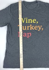 Wine Turkey Nap Thanksgiving Dark Gray T-Shirt Sz. M*