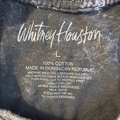 Whitney Houston Tee 100% Cotton Signature Collage Graphic Acid Wash T-shirt L