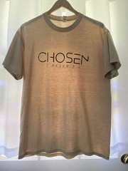 Chosen 1 Peter 2:9 Shirt Mens L Tan Christian Graphic Tee Gildan DryBlend