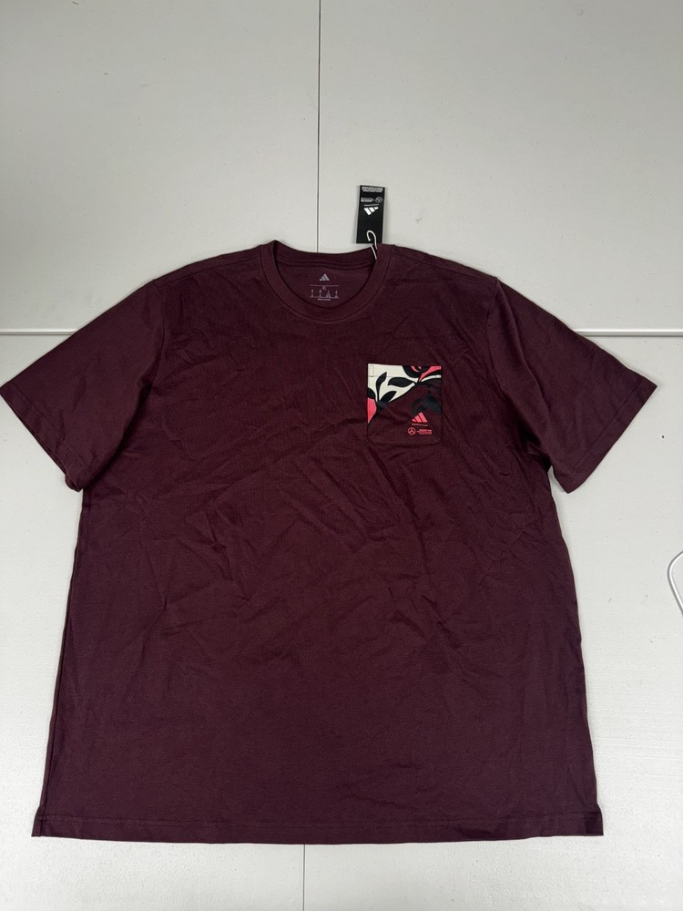 Adidas Men’s F1 Mercedes Miami Graphic Pocket T-Shirt NWT $30 Pick Size Maroon