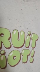 Fruit Riot Baby Blue Green Cotton Graphic Tshirt, Small