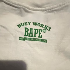A Bathing Ape BAPE Busy Works White Green Logo Graphic T-Shirt Crew Neck XXL