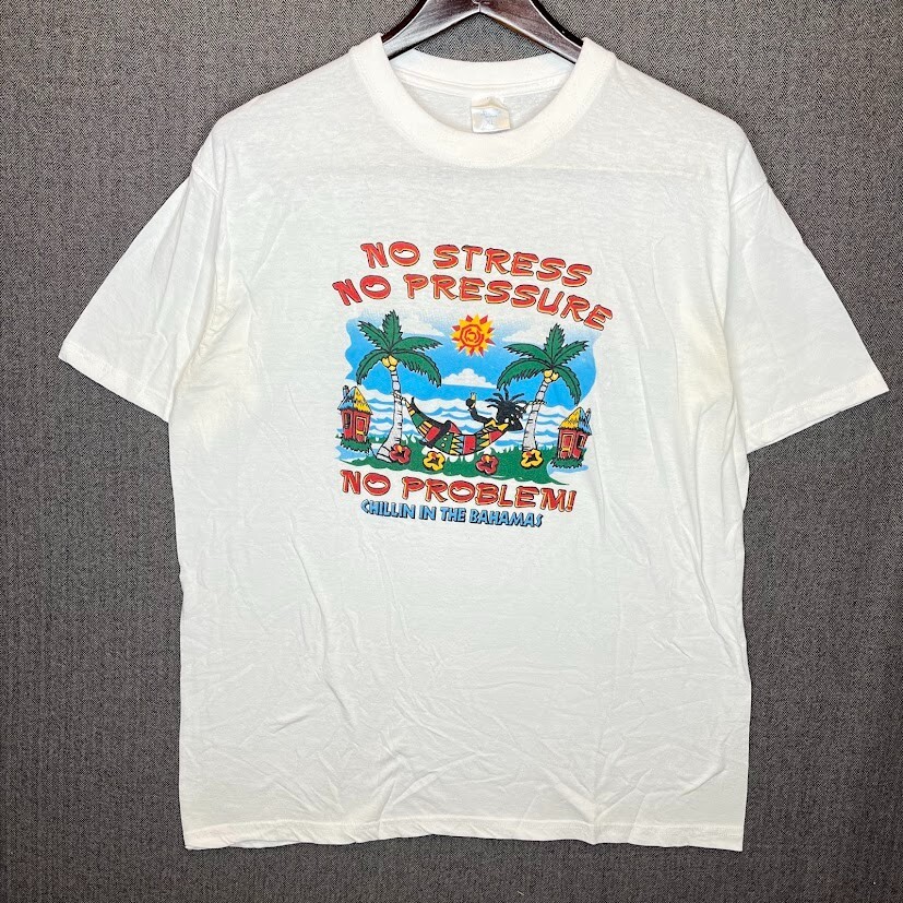 Unbranded Tshirt Men’s XL White No Stress Bahamas Made Vintage Beach 90s