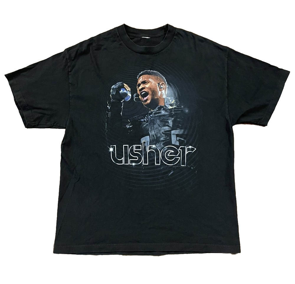 Usher 2011 T Shirt XL Hip Hop Rap Tour R&B Band Tour Grail Super Bowl Y2K