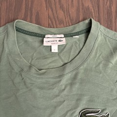 Lacoste Unisex Loose Fit Badge T Shirt Large Preppy Green Luxury Casual Organic