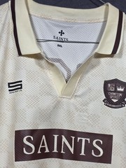 Saints Studio Cream Short Sleeve Shirt Logo Size Soccer Jersey 3XL Trendy Casual