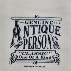 Vintage 1993 Genuine Antique Person Shirt Large 21×27 USA