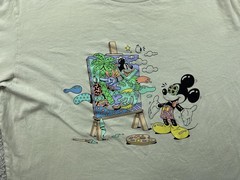 Uniqlo Shirt Mens Medium Green Mickey Mouse Steven Harrington Graphic