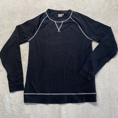 ASOS Design Shirt Mens Large Black Raglan Crew Neck Long Sleeve Workout