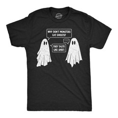 Mens Funny T Shirts Ghost Joke Sarcastic Halloween Bedsheet Ghosts Graphic