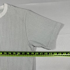 Original Deluxe Apparel T Shirt Mens Small Gray Ribbed Knitted Stretch Crew Neck