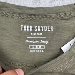 Todd Snyder Shirt Mens XL Olive Green Pocket Tee Homespun Jersey Made USA Casual