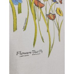 Vintage Butterfly Nature Art Flowers Garden 90s Organic Cotton Medium