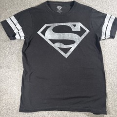 SUPERMAN ORIGINAL LOGO Men’s T SHIRT BLACK TEE OFFICIAL ITEM Small