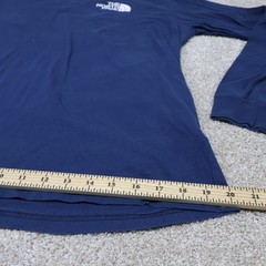 The North Face Mens Medium Long Sleeve Logo Tee Blue (see photo for flaw)