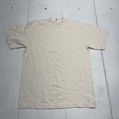 Los Angeles Apparel Shirt Mens Small Natural 6.5oz Garment Dyed Crewneck USA