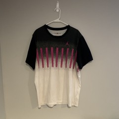 Jordan Men’s Black White Pink Jumpman Logo Graphic Crew Neck T-Shirt 2XL