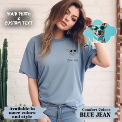 Custom Dog Portrait Photo Sketch Comfort Tee Personalized Pet Art Gift Shirt