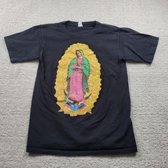 Yazbek Shirt Mens S Black Virgin Of Guadalupe Religious Graphic Tee Mexico