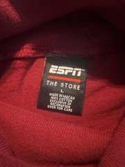 VTG ESPN The Store Turtleneck Sz L Red Sports TV Embroidered 90s