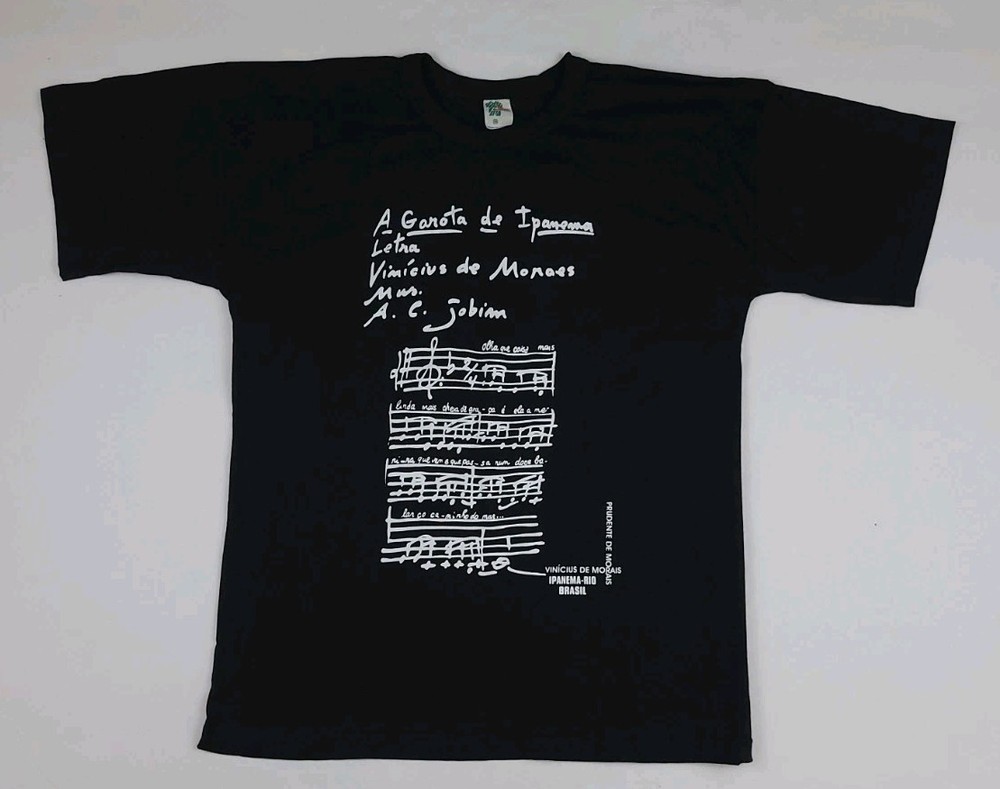 Vintage 90s Antonio Carlos AC Jobim Music Composer Artist Print T Shirt Brazil