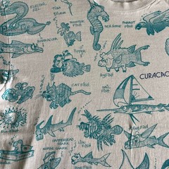 Vintage Curacao Funny Fish AOP 90s Shirt