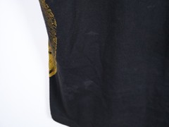 VTG Bulzeye T-Shirt Men’s Medium Black Gold Saint Sinner Skull Beaded Y2K