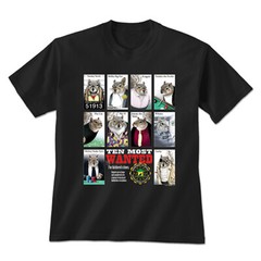 Most Wanted Squirrels T-shirt S M L XL XXL Squirrel Cotton Short Sleeve Black