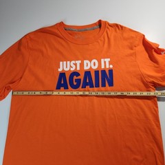 Nike Just Do It Again Men’s XL Orange Long Sleeve Cotton T-Shirt Ribbed Cuffs