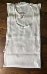 VTG Fruit Of The Loom Ribbed Tank Wife Beater Shirt M 38-40 USA Made Long Length
