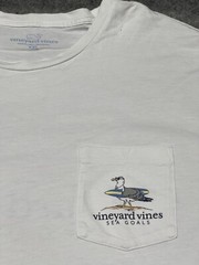 Vineyard Vines Pocket Long Sleeves White 2XL SEA GULLS Shirt Surf Board Ocean