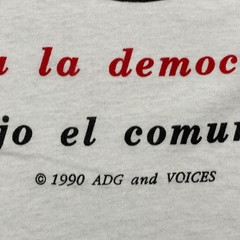Vintage 1987 Long Live Democracy Down With Communism Shirt Medium 19×25 White