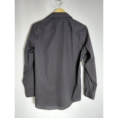 Calvin Klein Non Iron Button-Up Shirt Gray Solid Knit Long Sleeve Men Size S