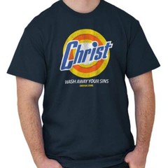 Christ Wash Away Sins Christian Religion Womens or Mens Crewneck T Shirt Tee