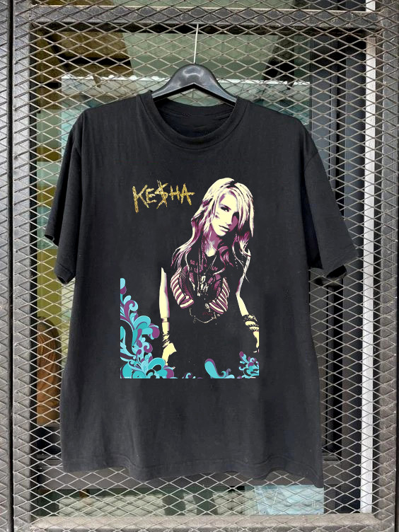 Collection KESHA Classic Tee Shirt Black All Size Gift Fan GH02