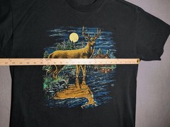 1996 LSJ Sportswear Cotton Grove Designs Deer Winter Scene Tshirt USA Sz XL