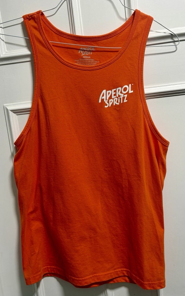 Aperol Spritz Logo Tank Top Bright Orange Cotton Blend Unisex Medium – Free Ship