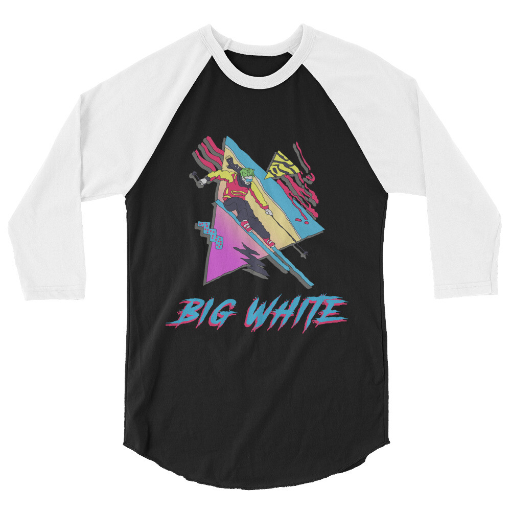 Skiing Shirt, Ski Big White, Skier Gift, Vintage Shirt, 3/4 sleeve raglan shirt