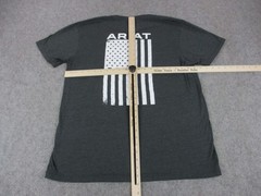 Ariat Shirt Mens XL Gray White American Flag Graphic Patriotic Western Cowboy