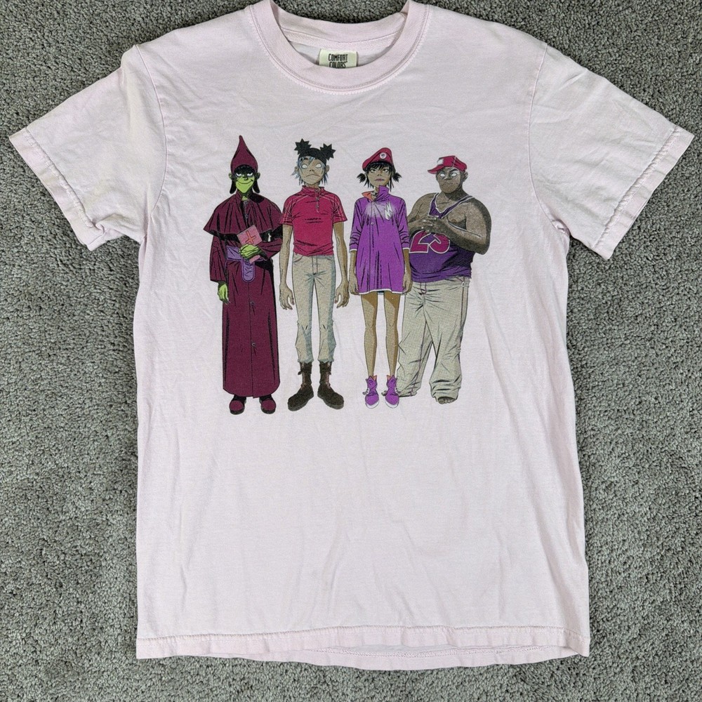 Gorillaz Shirt Adult S Light Pink 2022 North American Tour Double Sided Band Tee