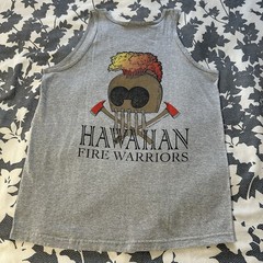 VTG Y2K Alstyle AAA Hawaiian Fire Warriors Tank Top Men’s L Alii Graphics Gray